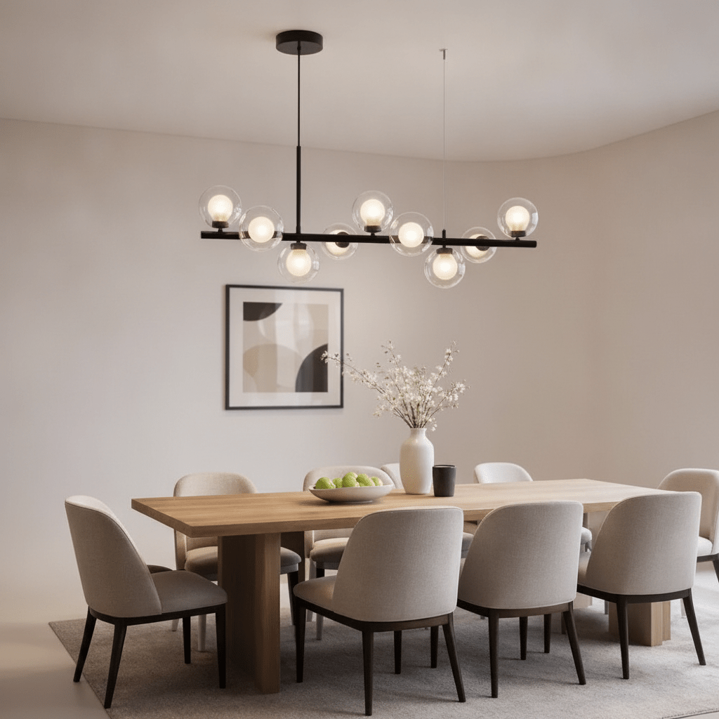 Luminaire Suspension Salle à Manger - Halo Linéaire Élégant - Lightora