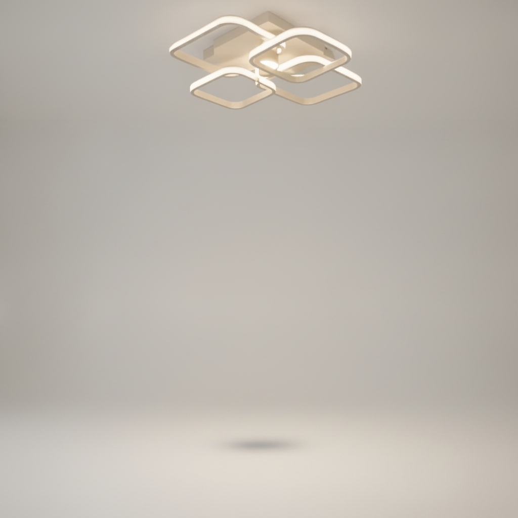 Plafonnier LED Carré - Halo Géométrique Contemporain