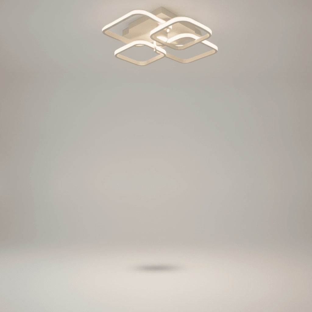 Plafonnier LED Carré - Halo Géométrique Contemporain - Lightora