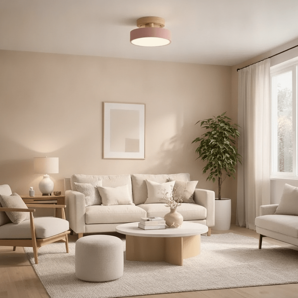Plafonnier LED en Bois - Éclat Chaleur Nordique - Lightora