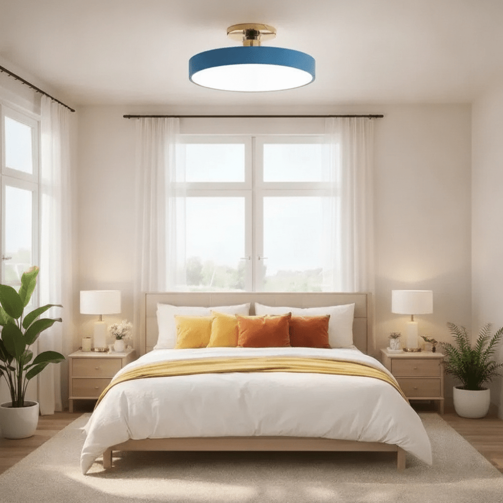 Plafonnier Led Rond - Halo Doré Minimaliste - Lightora