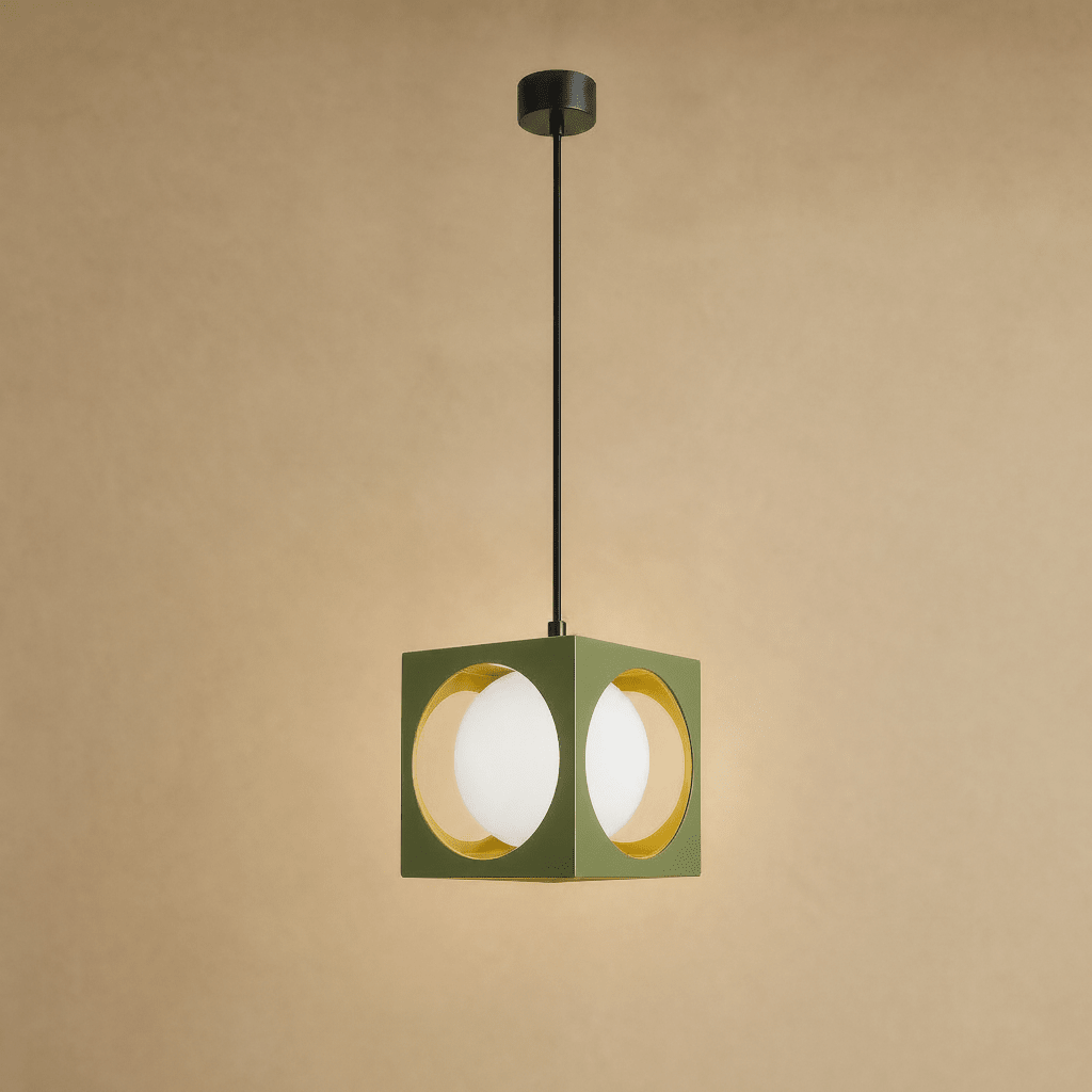 Suspension Colorée - Cube Globe Opale Rétro - Lightora