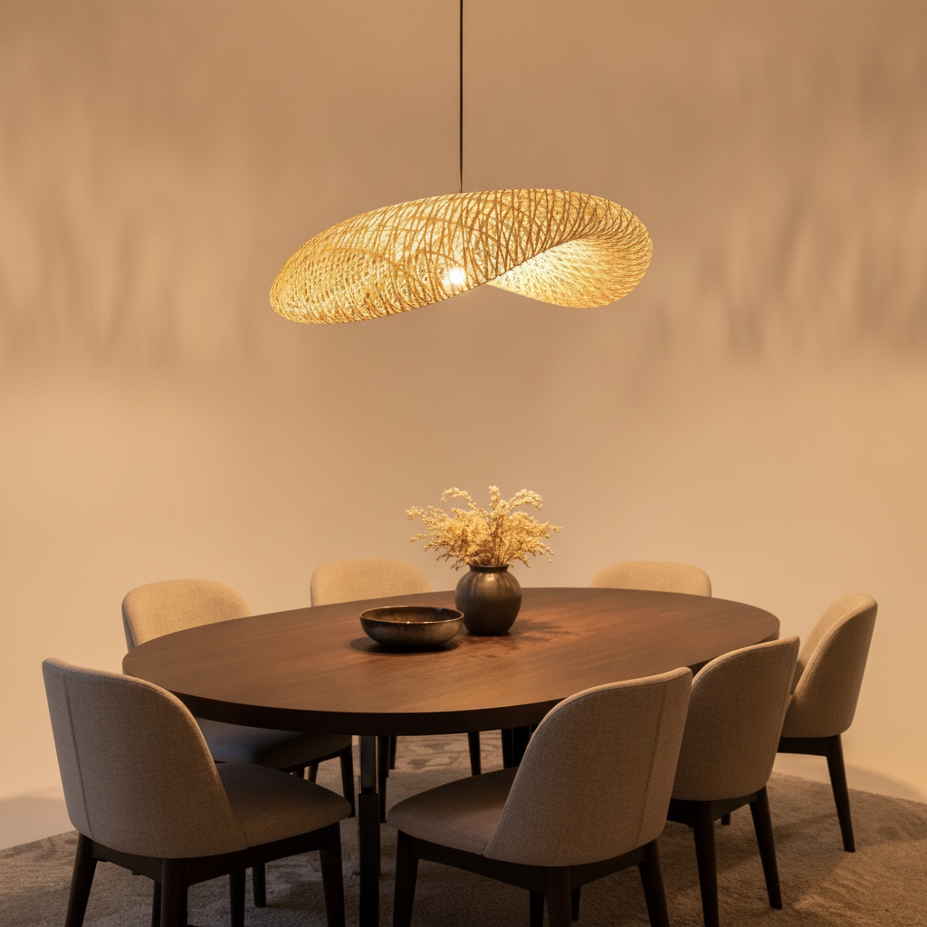 Suspension Luminaire Bambou - Halo Bambou Tressé