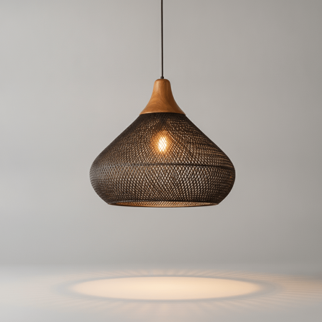 Suspension Luminaire Rotin - Halo Tressé Bohème - Lightora