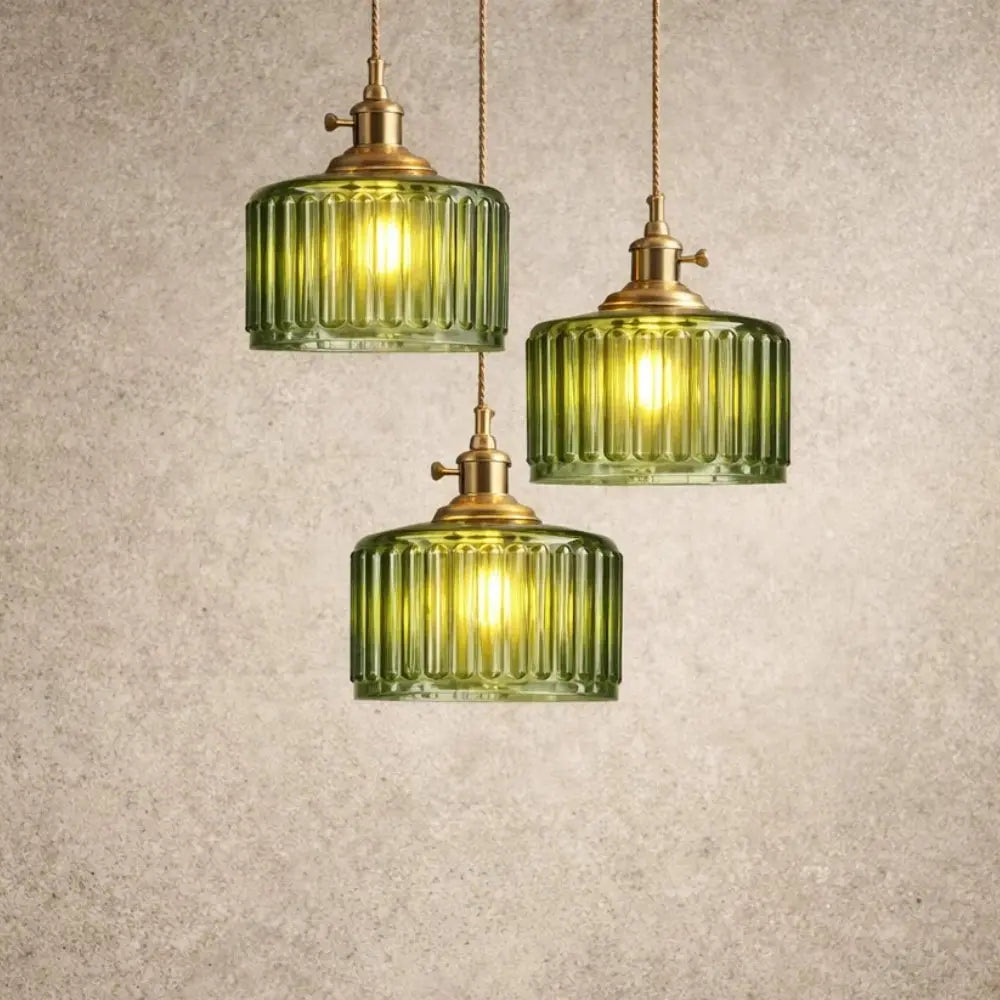 Luminaire Suspension Verre - Verre Cylindrique Vintage