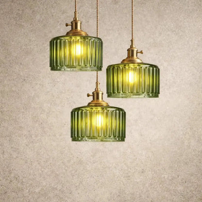 Luminaire Suspension Verre - Verre Cylindrique Vintage