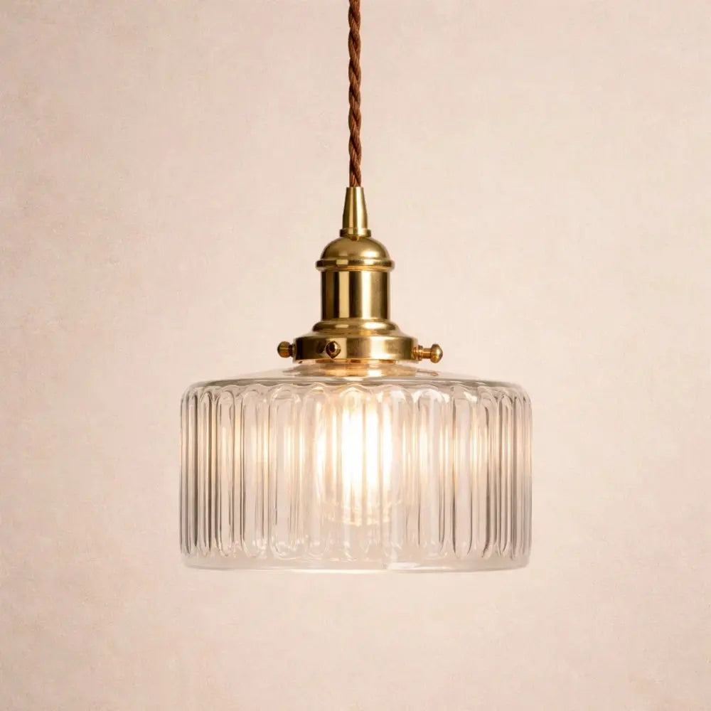 Luminaire Suspension Verre - Verre Cylindrique Vintage