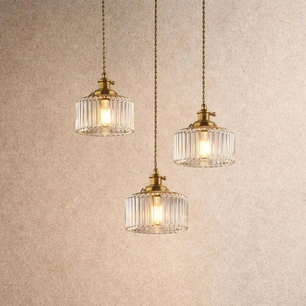 Luminaire Suspension Verre - Verre Cylindrique Vintage