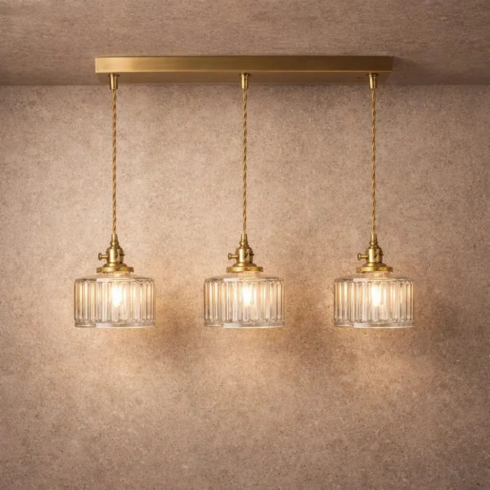 Luminaire Suspension Verre - Verre Cylindrique Vintage