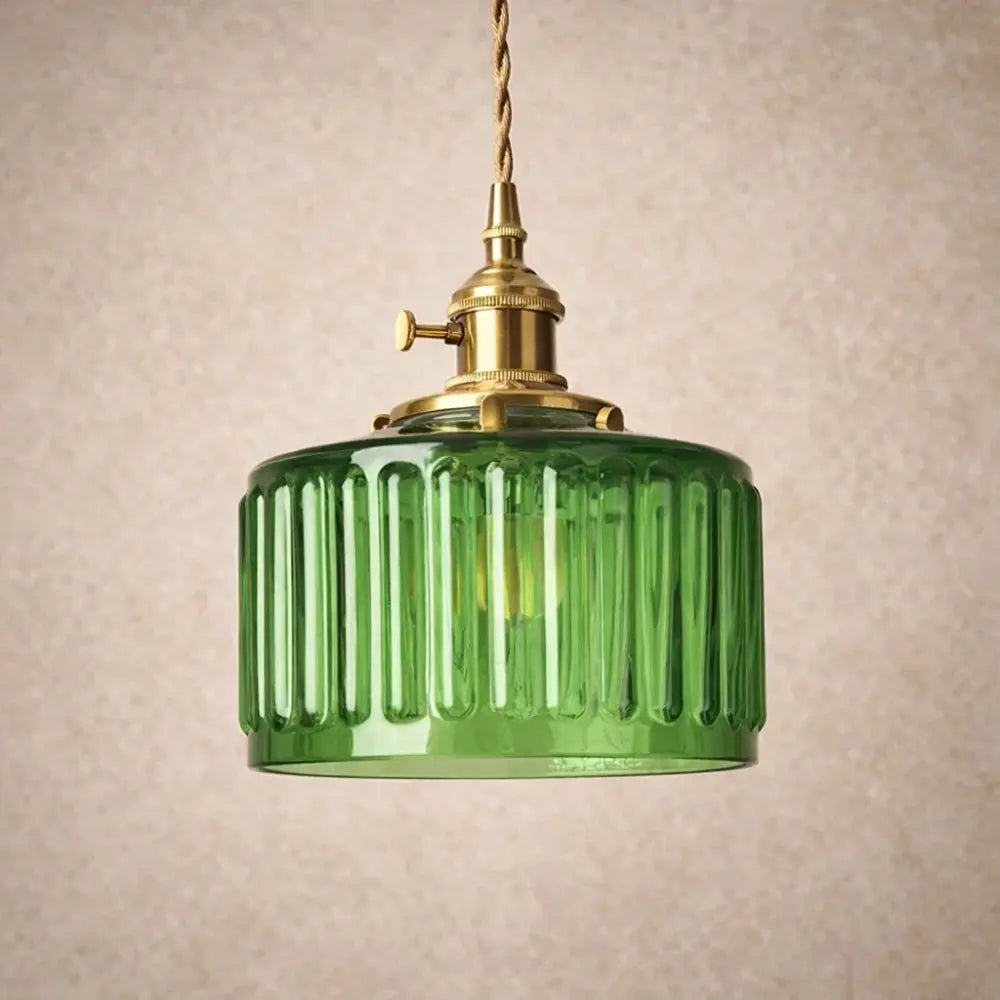 Luminaire Suspension Verre - Verre Cylindrique Vintage
