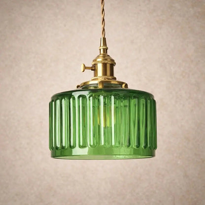 Luminaire Suspension Verre - Verre Cylindrique Vintage