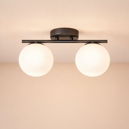 Lampe Plafonnier Led - Duo Laiton Opalin