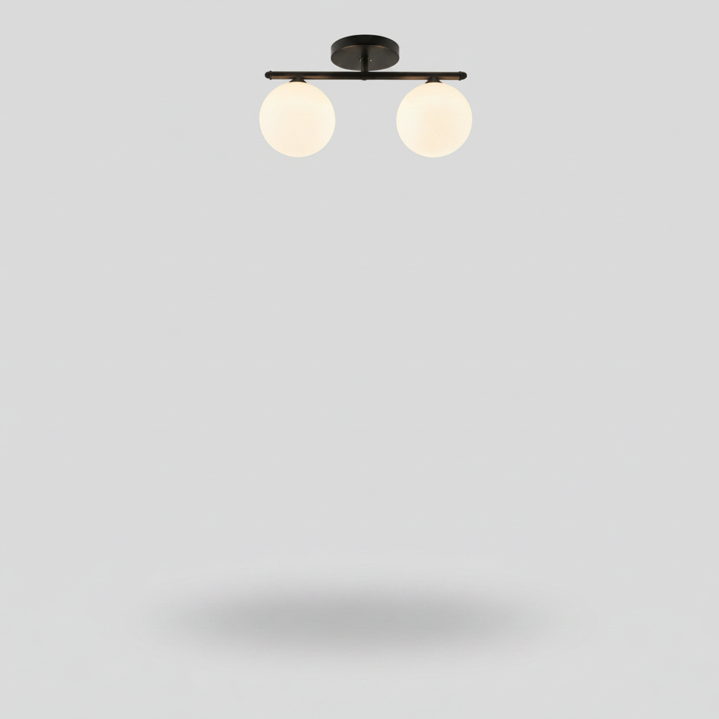 Lampe Plafonnier Led - Duo Laiton Opalin