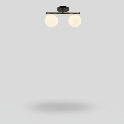 Lampe Plafonnier Led - Duo Laiton Opalin
