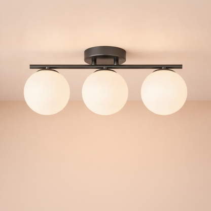 Lampe Plafonnier Led - Duo Laiton Opalin