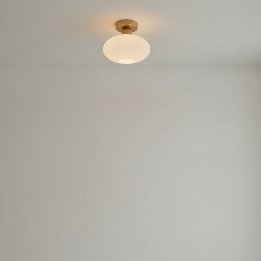 Lampe Plafonnier Led - Verre Plissé Doré