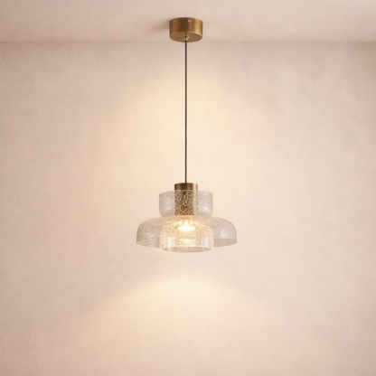 Lampes Suspensions - Verre Fissuré Lueur