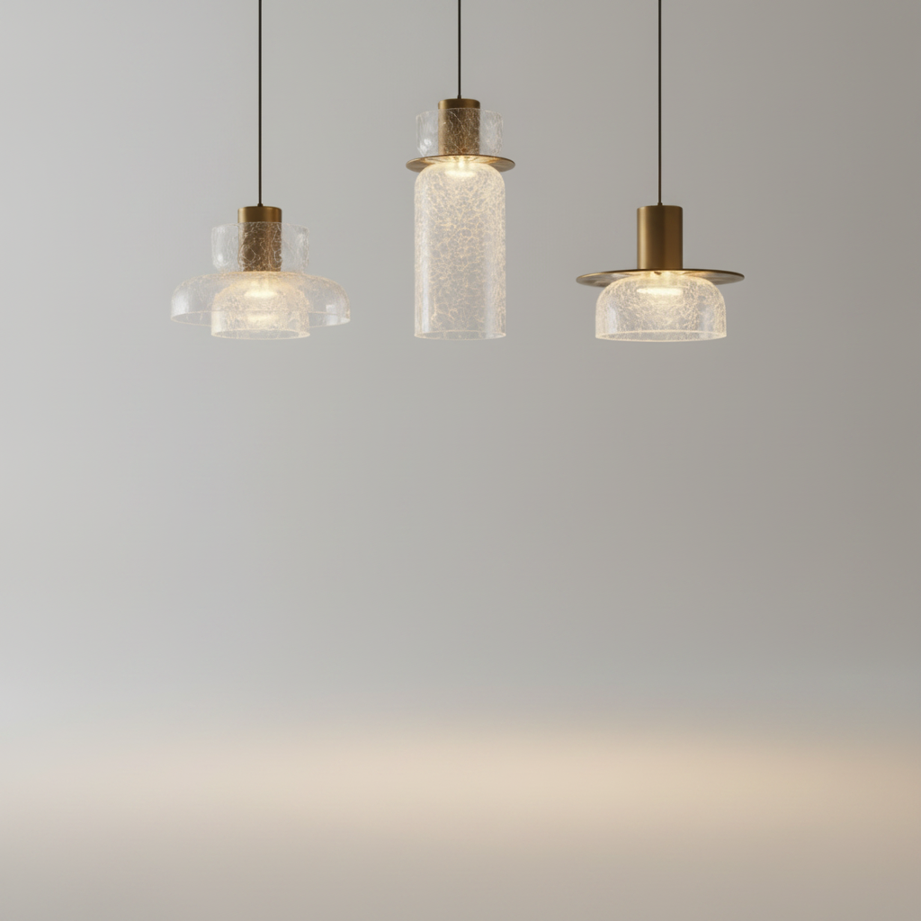 Lampes Suspensions - Verre Fissuré Lueur