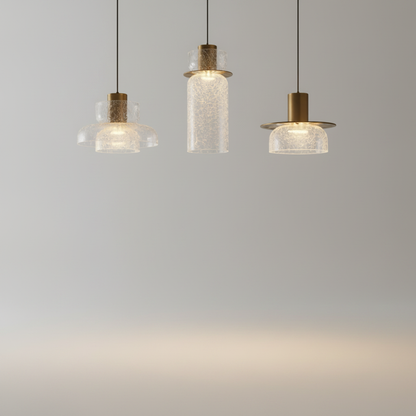 Lampes Suspensions - Verre Fissuré Lueur