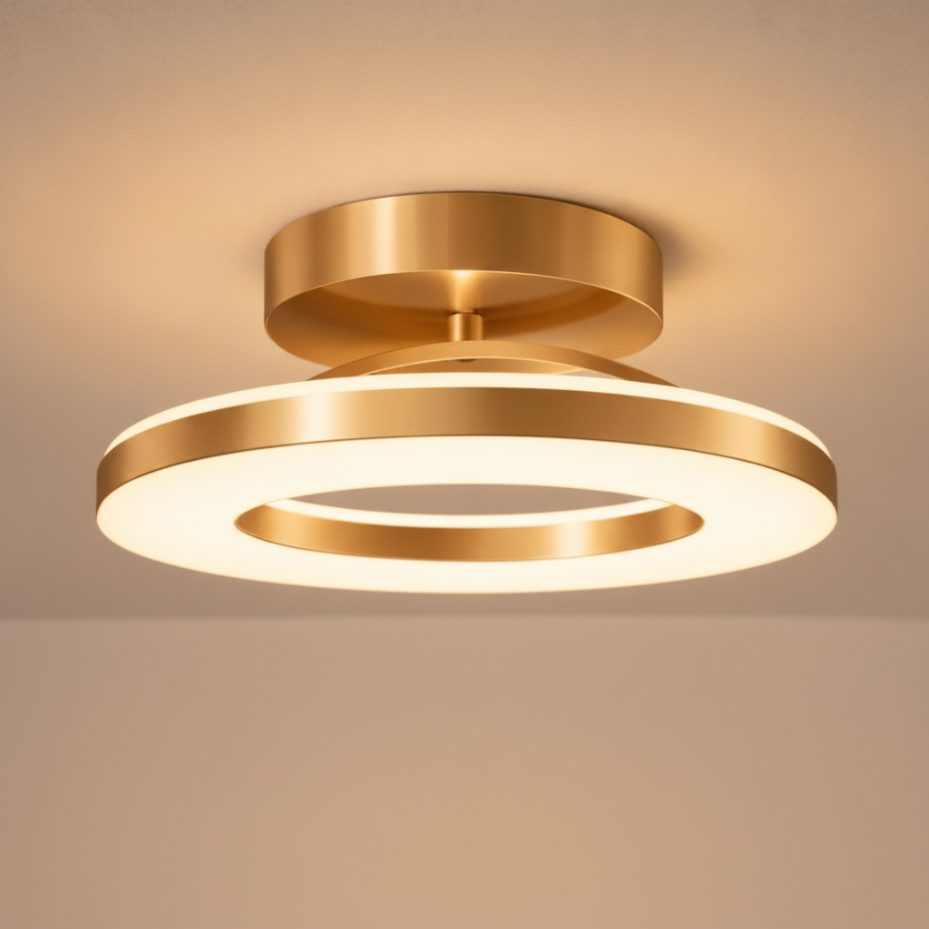 Lumière Plafond - Anneau Doré Flottant