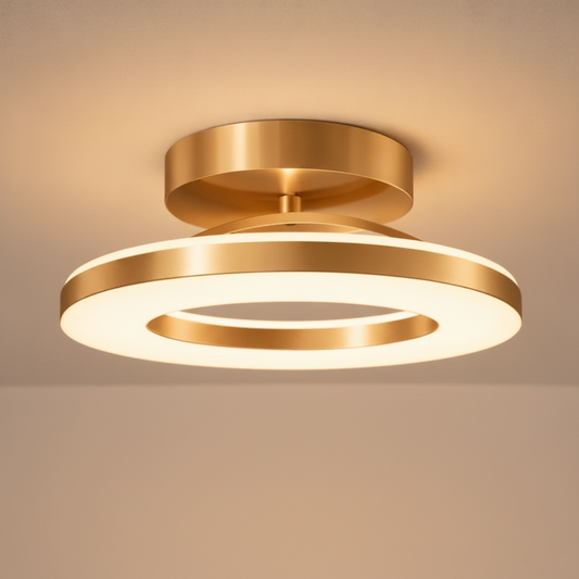Lumière Plafond - Anneau Doré Flottant