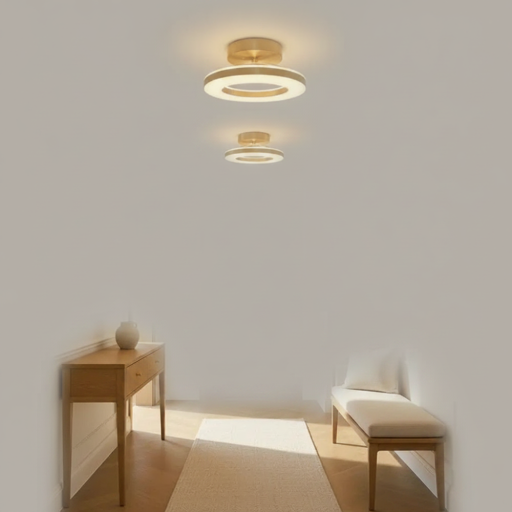 Lumière Plafond - Anneau Doré Flottant