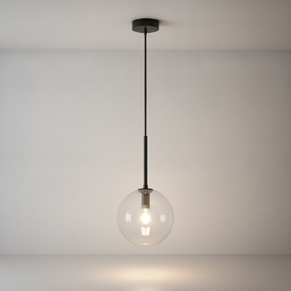 Luminaire En Verre Suspension - Sphère Dorée