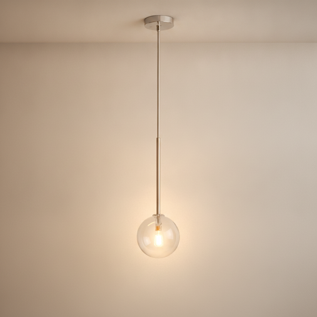 Luminaire En Verre Suspension - Sphère Dorée
