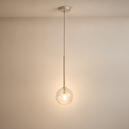 Luminaire En Verre Suspension - Sphère Dorée