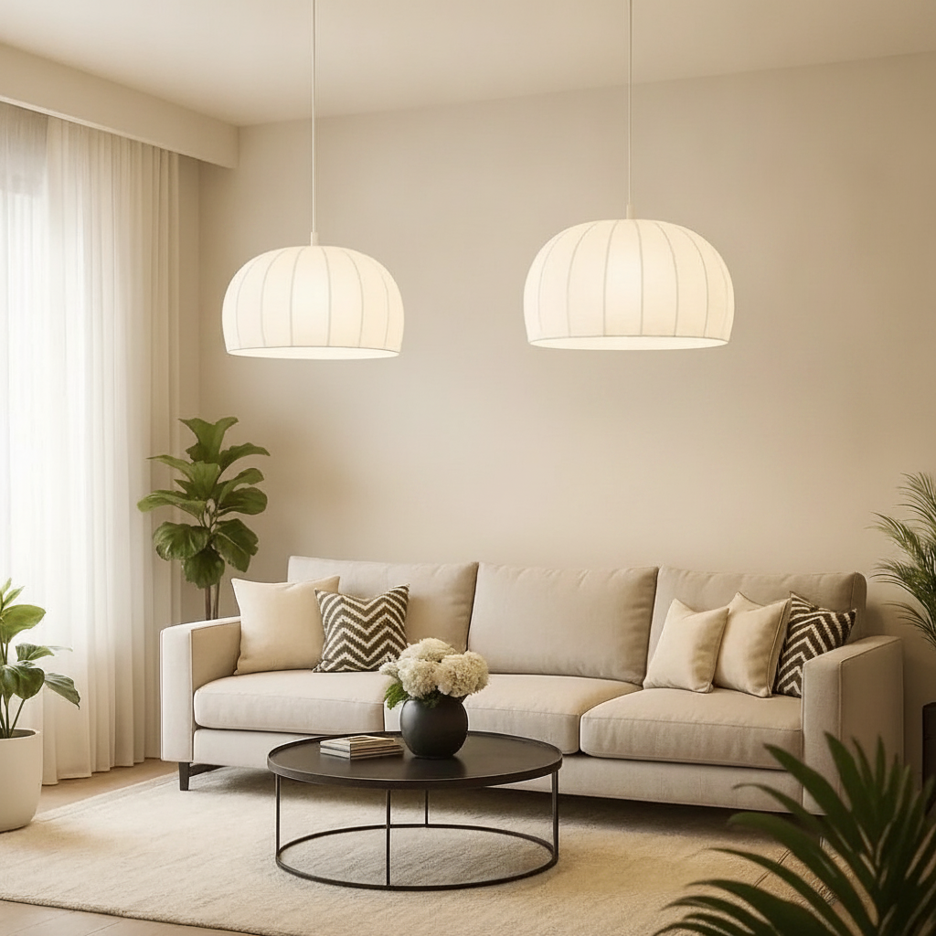 Luminaire Suspension Blanc - Tressage Bohème Lumineux