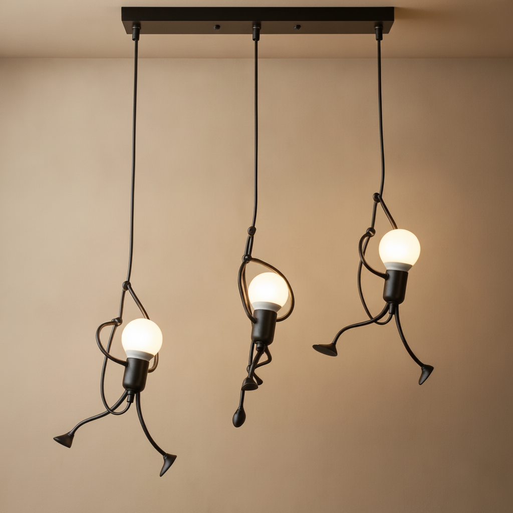 Luminaire Suspension Design - Bonhomme Suspendu