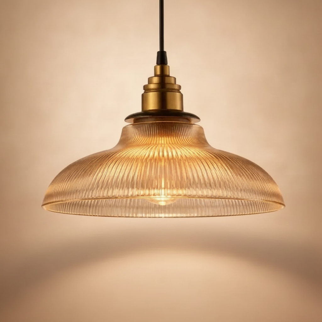 Luminaire Suspension en Verre Transparent - Halo Cristal Vintage