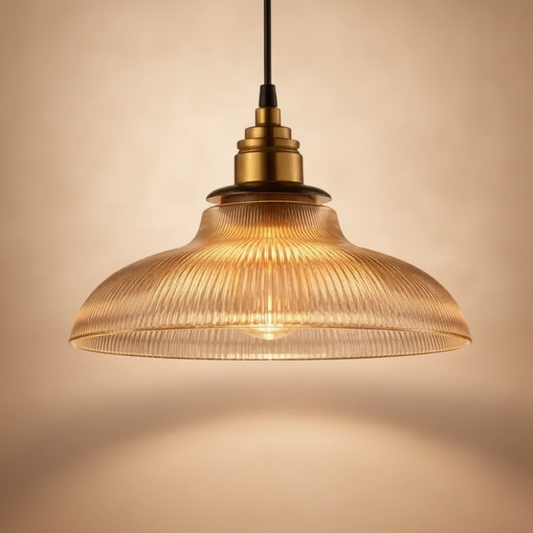 Luminaire Suspension en Verre Transparent - Halo Cristal Vintage