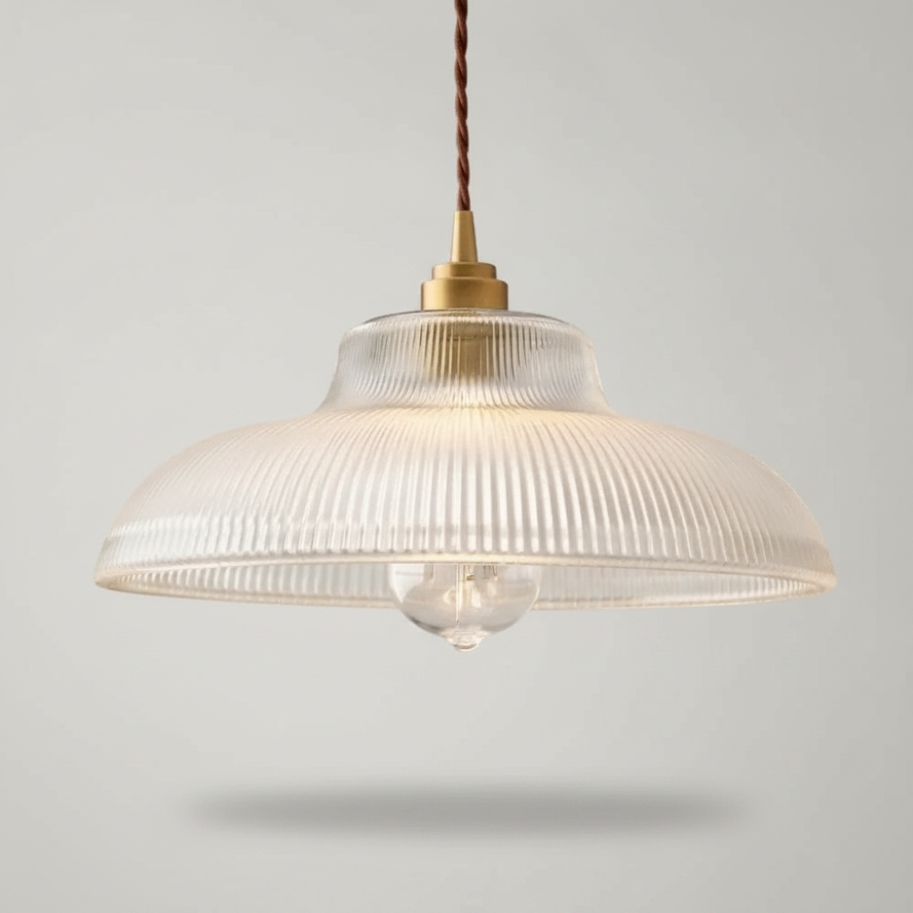 Luminaire Suspension en Verre Transparent - Halo Cristal Vintage