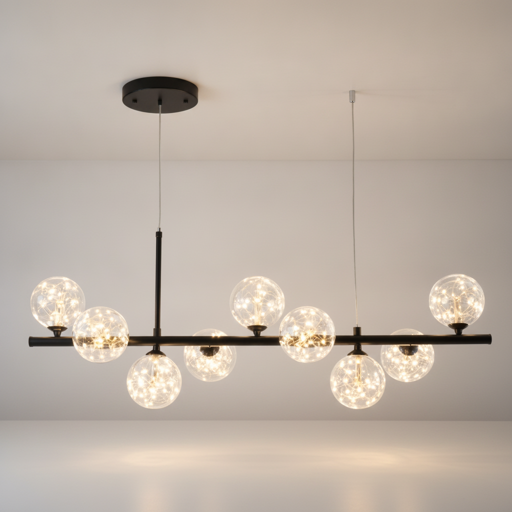 Luminaire Suspension Salle à Manger - Halo Linéaire Élégant