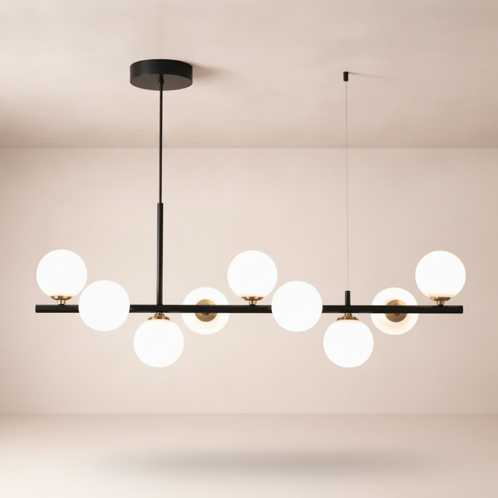 Luminaire Suspension Salle à Manger - Halo Linéaire Élégant