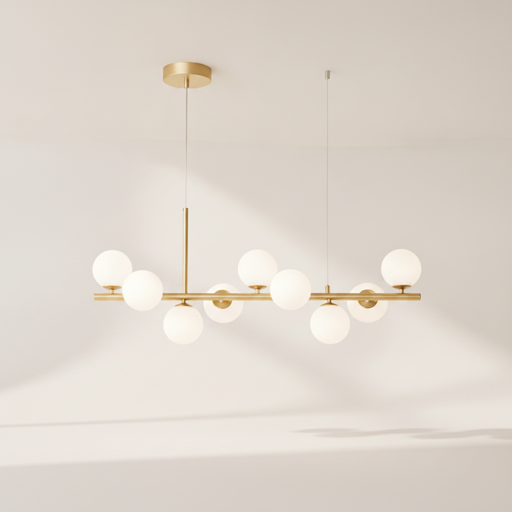 Luminaire Suspension Salle à Manger - Halo Linéaire Élégant