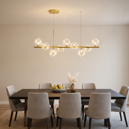 Luminaire Suspension Salle à Manger - Halo Linéaire Élégant