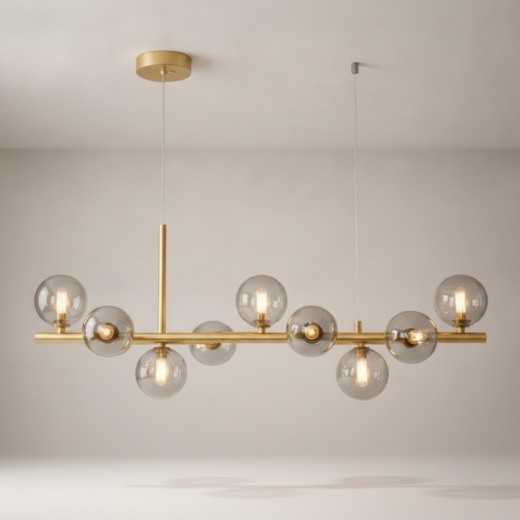 Luminaire Suspension Salle à Manger - Halo Linéaire Élégant