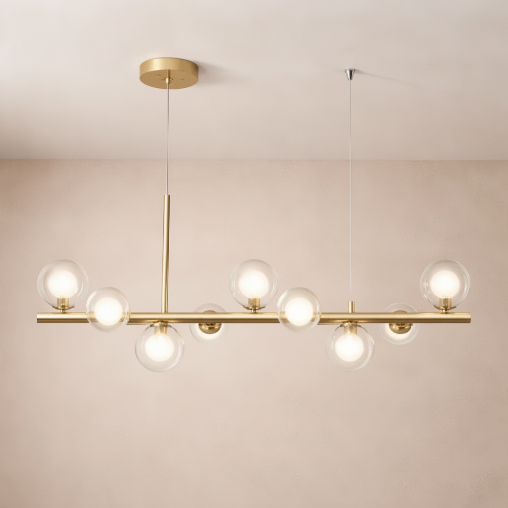 Luminaire Suspension Salle à Manger - Halo Linéaire Élégant