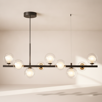 Luminaire Suspension Salle à Manger - Halo Linéaire Élégant