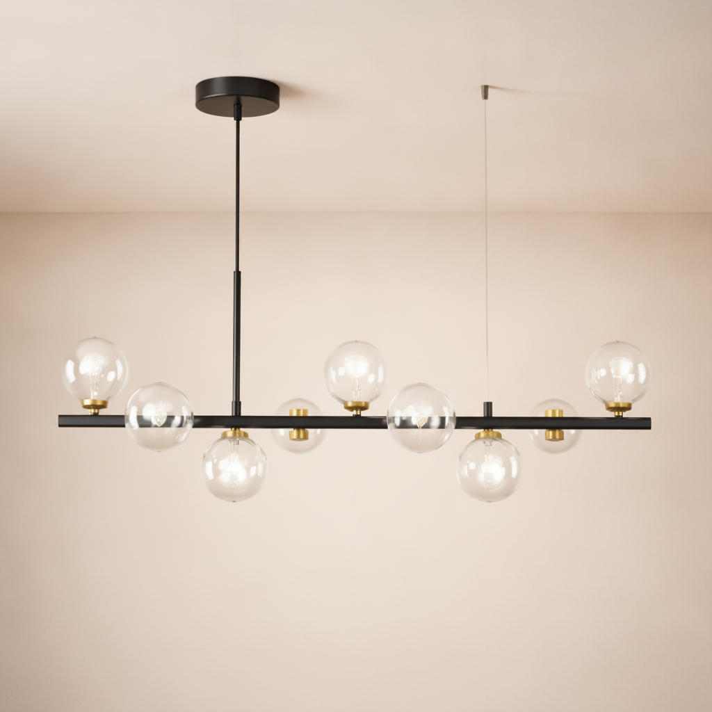 Luminaire Suspension Salle à Manger - Halo Linéaire Élégant