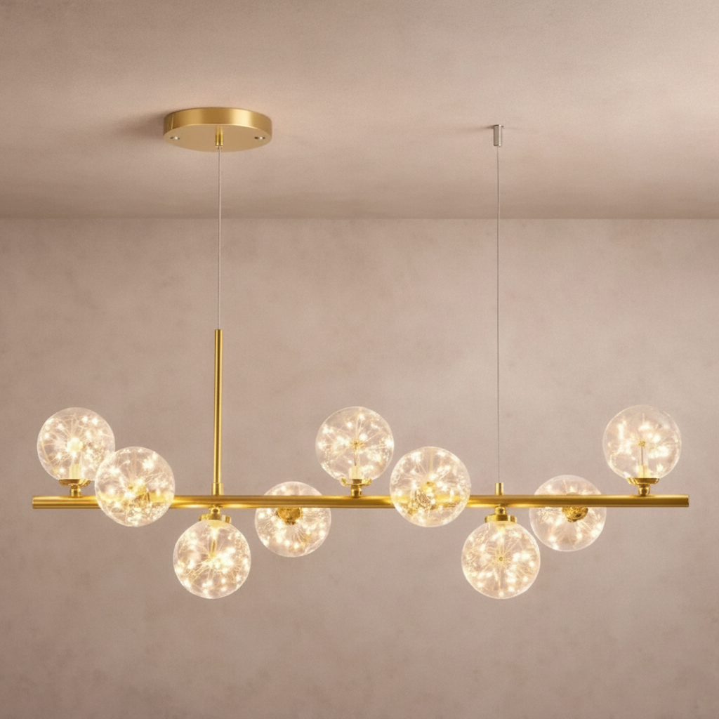Luminaire Suspension Salle à Manger - Halo Linéaire Élégant