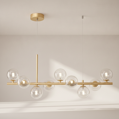 Luminaire Suspension Salle à Manger - Halo Linéaire Élégant