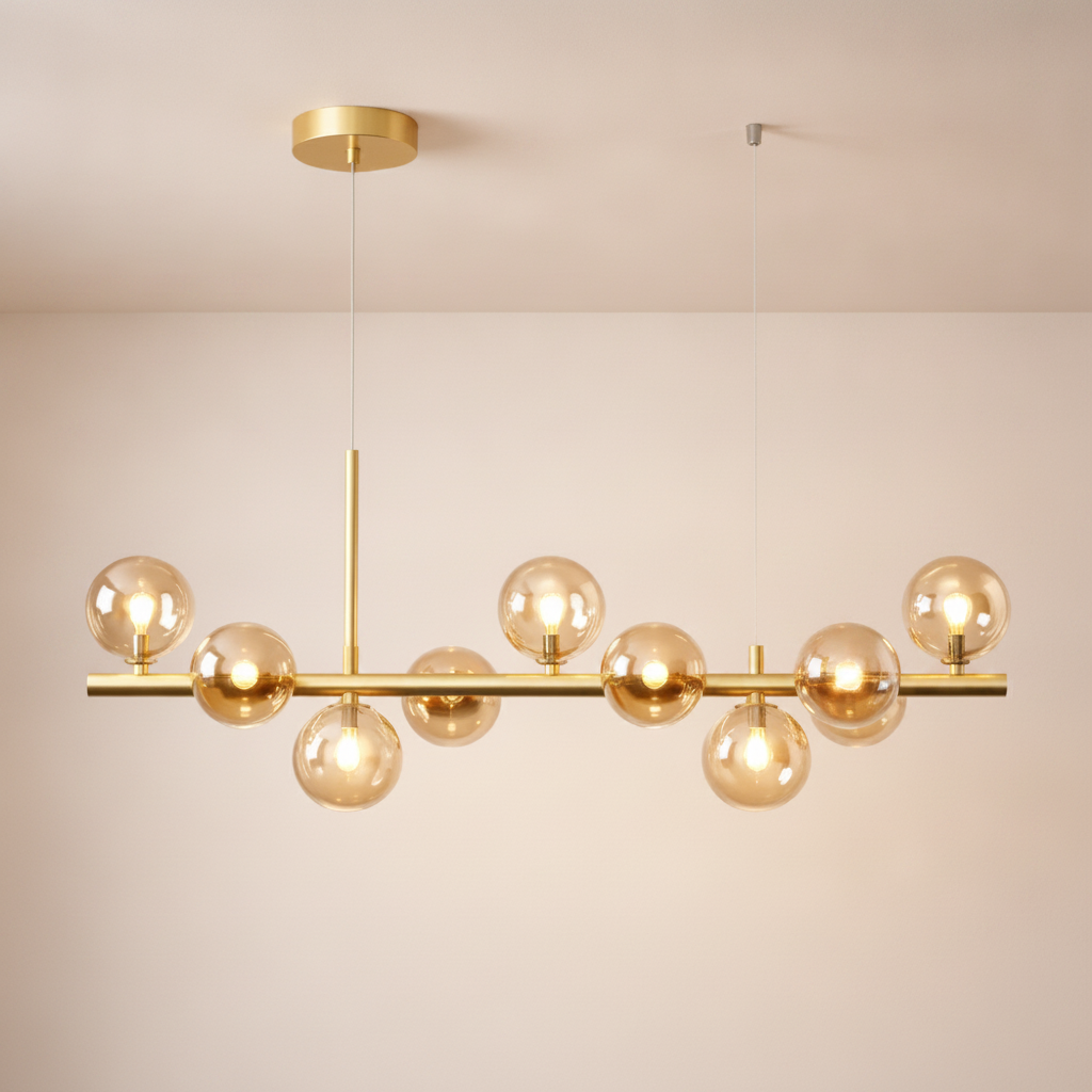Luminaire Suspension Salle à Manger - Halo Linéaire Élégant