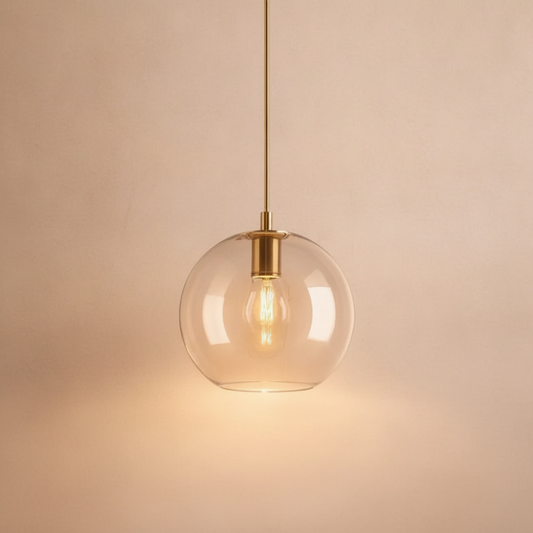 Luminaire Suspension Verre - Ambré Halo Doux