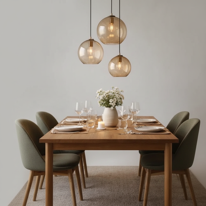 Luminaire Suspension Verre - Ambré Halo Doux