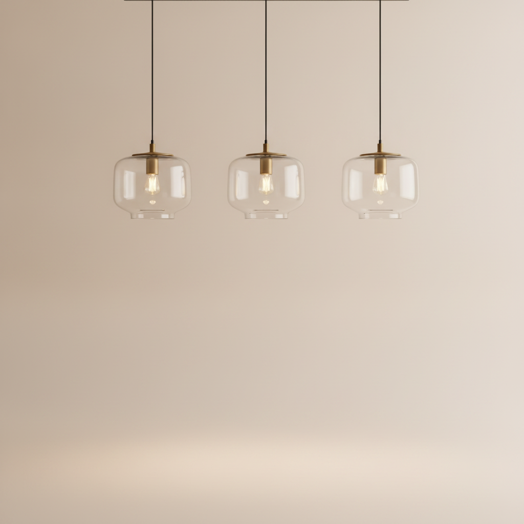 Luminaire Suspension Verre - Ambré Halo Doux