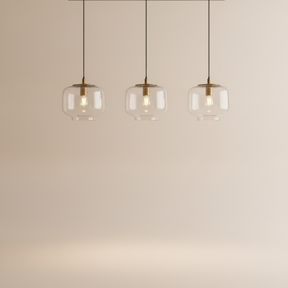 Luminaire Suspension Verre - Ambré Halo Doux
