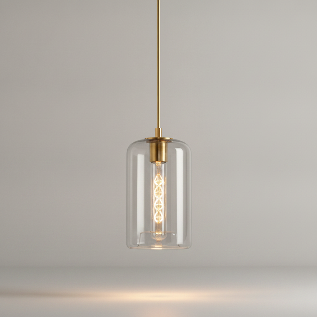 Luminaire Suspension Verre - Ambré Halo Doux